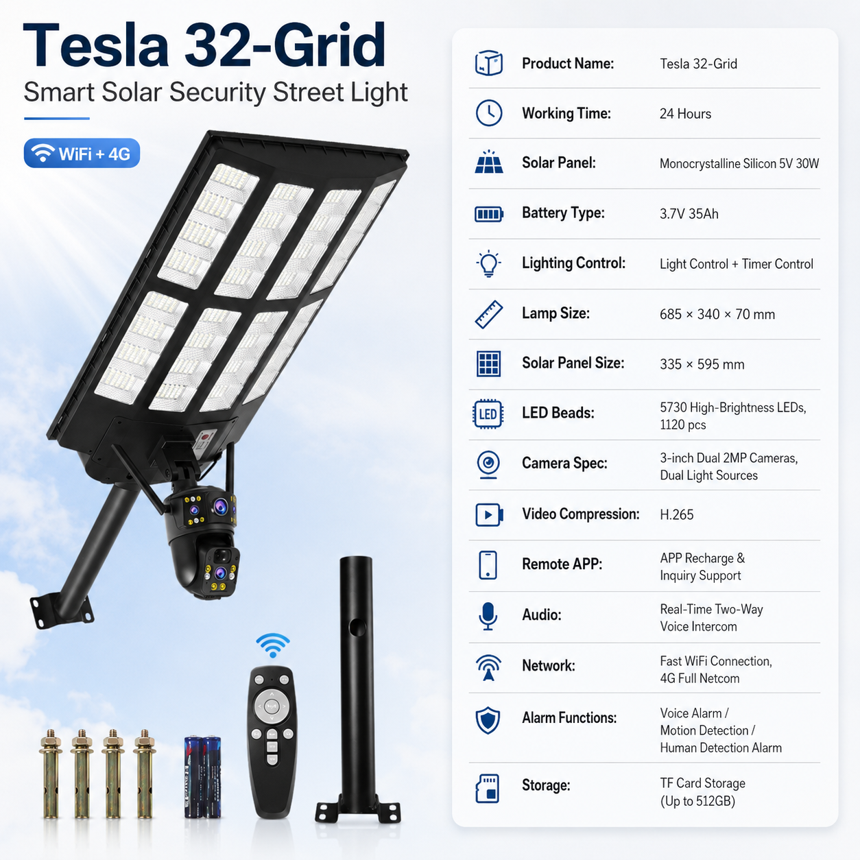 CS-1120LED Solar Monitoring Street Light SKU image 8