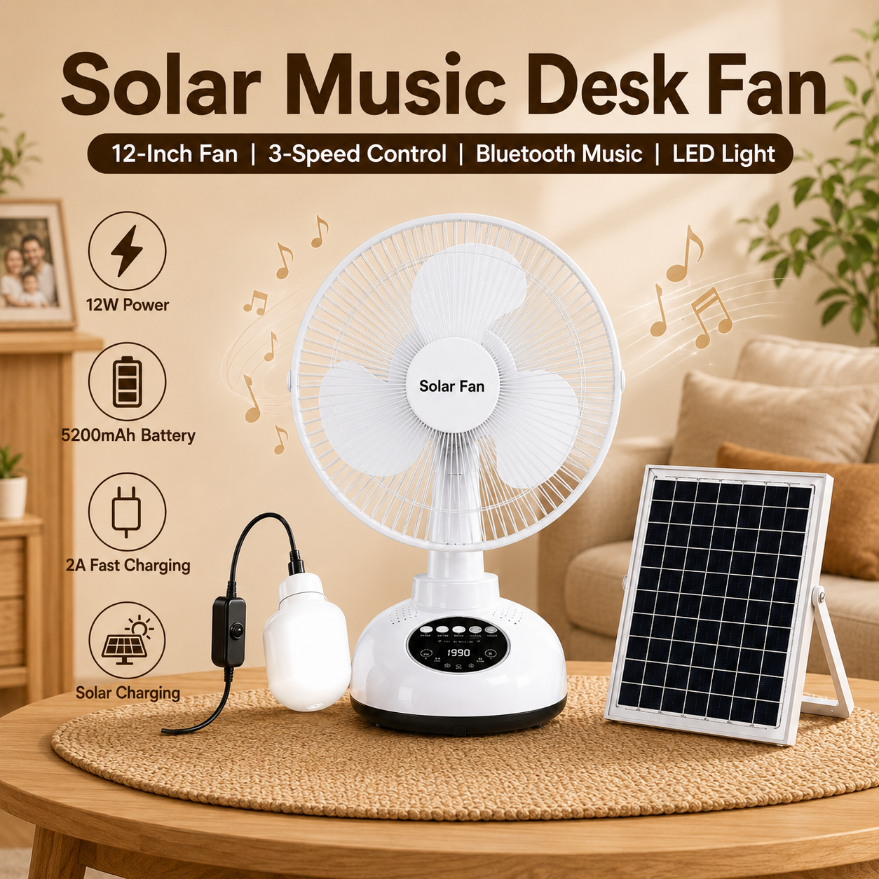 CS-118 Solar Floor Fan